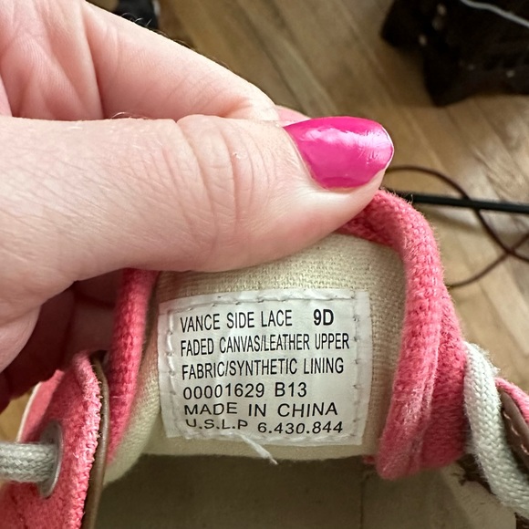 Polo Ralph Lauren Men's Salmon Sneakers Faded Canvas Leather | 9D - Picture 10 of 14